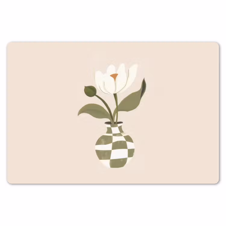 Vaas - Geruit - Bloem - Groen Placemat vinyl groot -zzsfeer1_Kitchenyeah-website