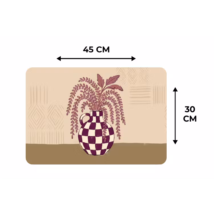 Vaas - Geruit - Planten - Modern - Paars Placemat vinyl groot -specs