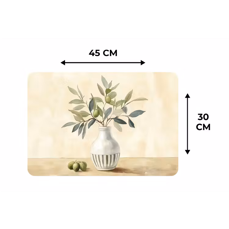 Vaas - Keramiek - Olijftakken Placemat vinyl groot -specs