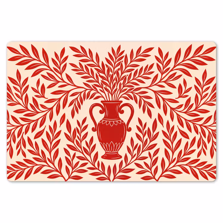 Vaas - Planten - Decoratie - Abstract - Rood Placemat vinyl groot -zzsfeer1_Kitchenyeah-website