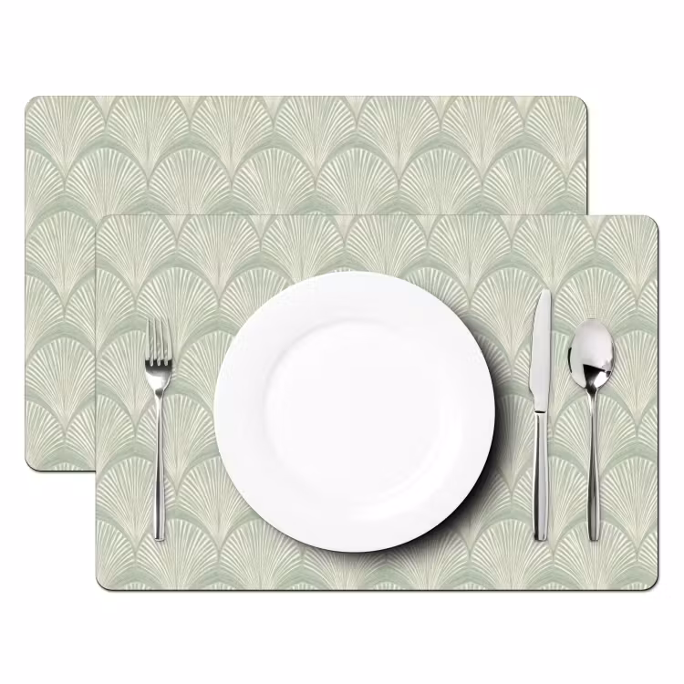 Waaiers - Patroon - Groen Placemat vinyl groot 368 -zzsfeer2_Kitchenyeah-website