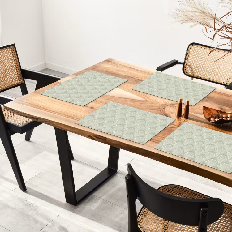 Waaiers - Patroon - Groen Placemat vinyl groot 368 -zzsfeer4_Kitchenyeah-website