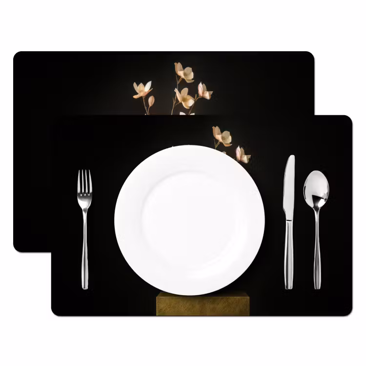 Sierlijk - Boeket - Goud - Vaas Placemat vinyl groot -zzsfeer2_Kitchenyeah-website