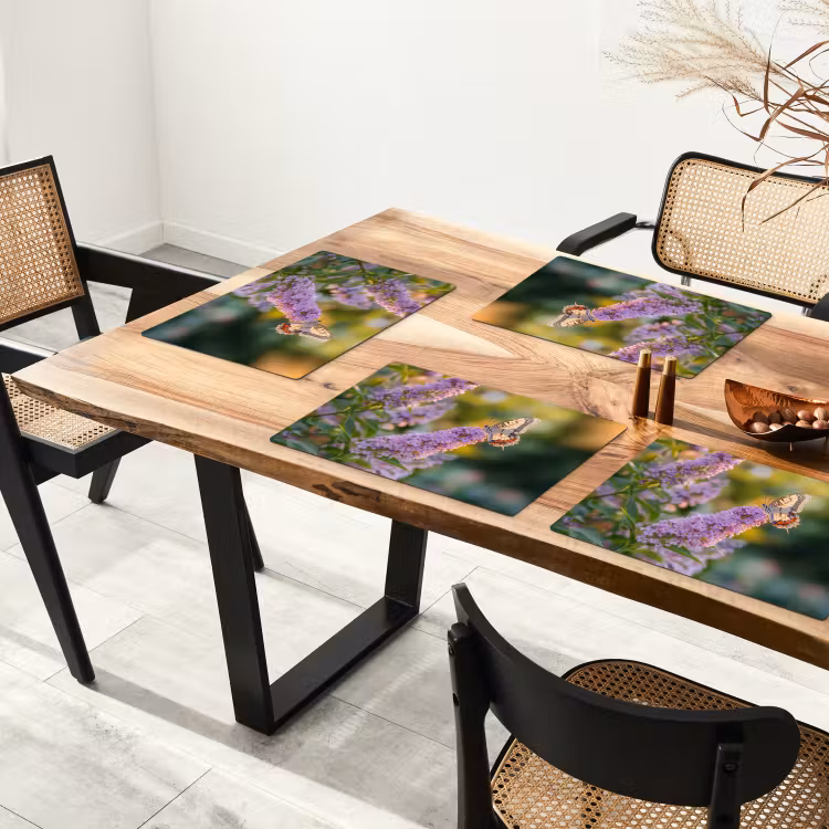 Sierlijke - Vlinder - Paarse - Bloemen Placemat vinyl groot -zzsfeer4_Kitchenyeah-website