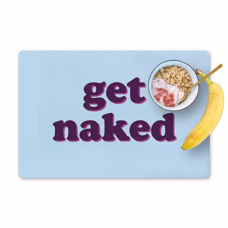 Speels - Boodschap - Blauw Placemat vinyl groot -zzzproduct_Kitchenyeah-website