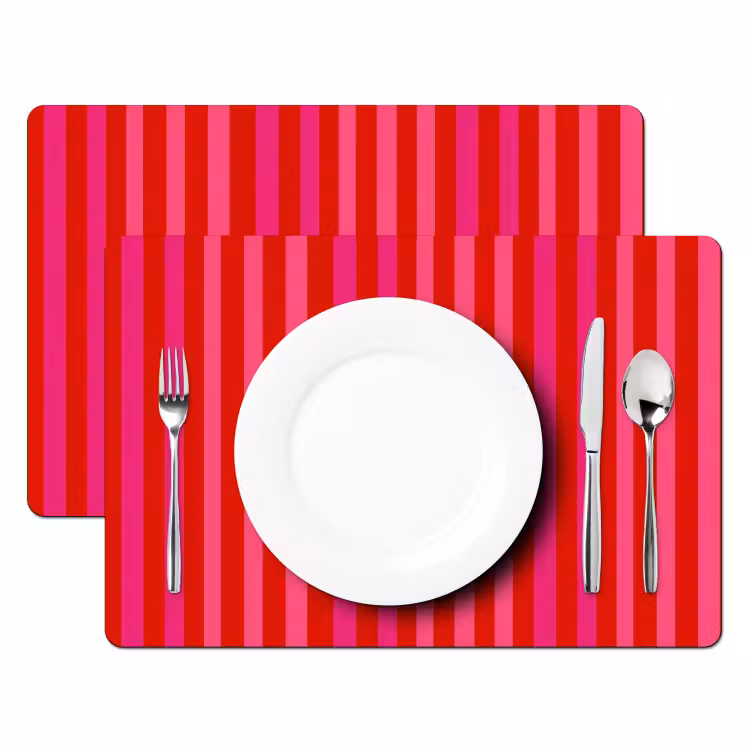Verticaal - Strepen - Roze Placemat vinyl groot 368 -zzsfeer2_Kitchenyeah-website