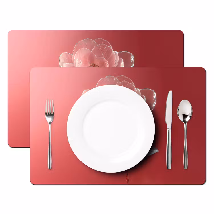 Sierlijk - Bloem - Roze - Glazen Placemat vinyl groot -zzsfeer2_Kitchenyeah-website