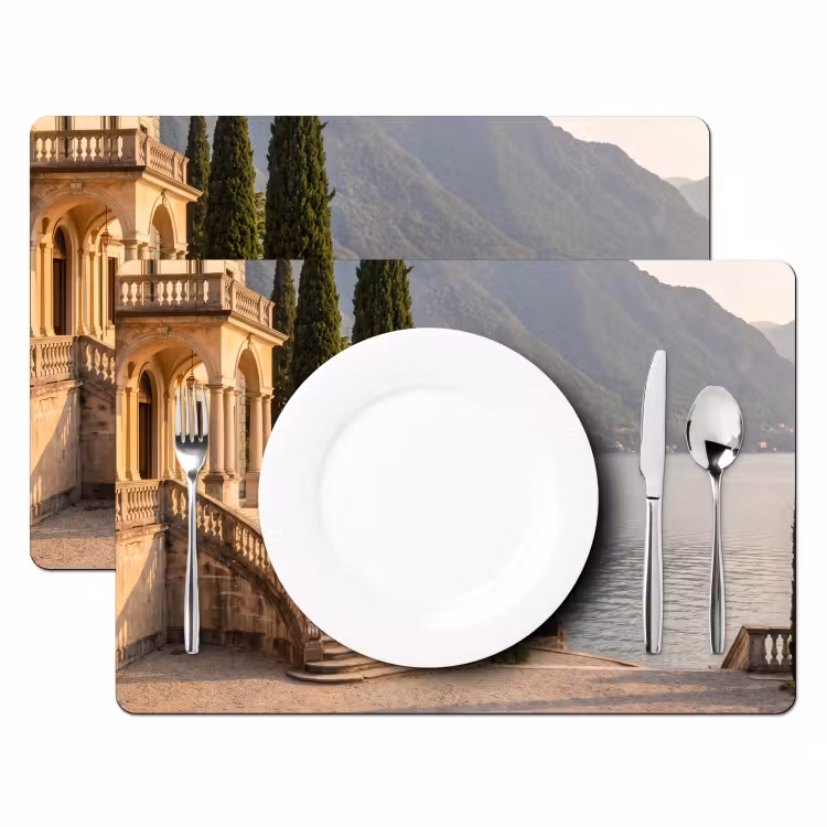 Tischset - 6 Stück - Villa – Wasser – Treppen - Villa - water -trappen Placemat vinyl groot