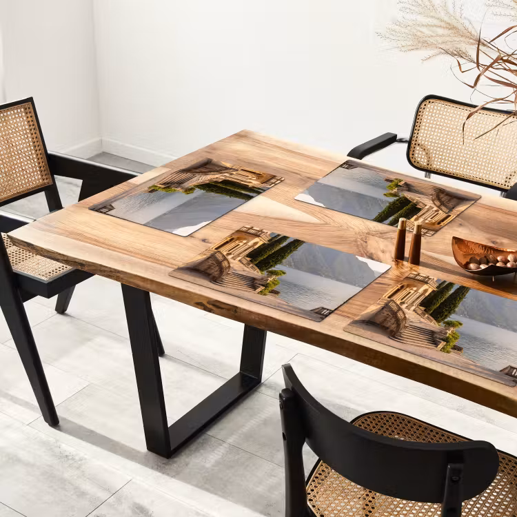 Tischset - 6 Stück - Villa – Wasser – Treppen - Villa - water -trappen Placemat vinyl groot