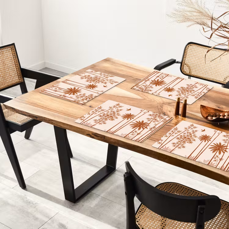 Vogel - Boom - Tropisch - Minimalistisch - Bruin Placemat vinyl groot -zzsfeer4_Kitchenyeah-website
