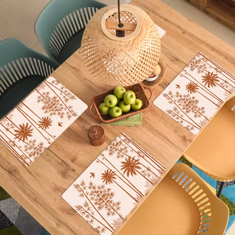 Vogel - Boom - Tropisch - Minimalistisch - Bruin Placemat vinyl groot -zzsfeer5_Kitchenyeah-website