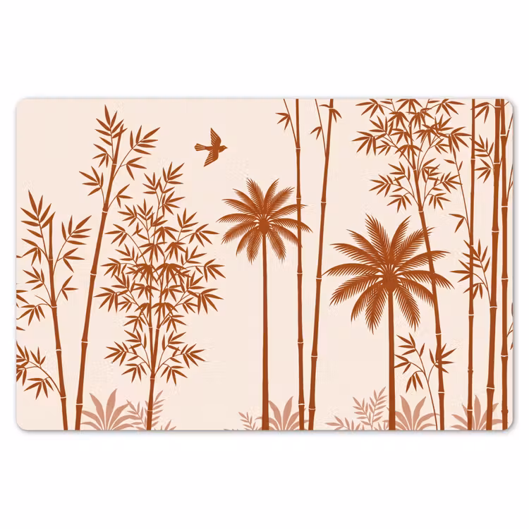 Vogel - Boom - Tropisch - Minimalistisch - Bruin Placemat vinyl groot -zzsfeer1_Kitchenyeah-website
