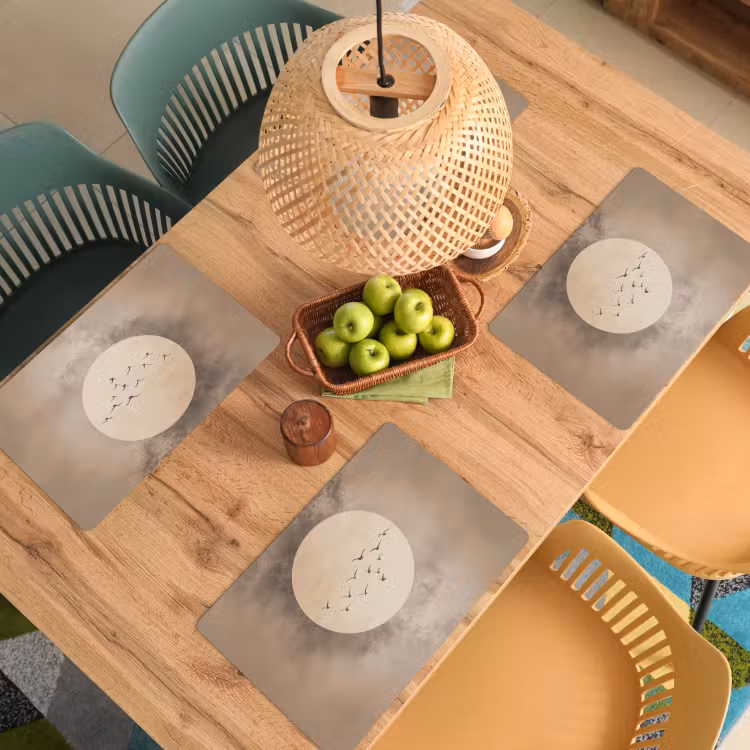 Vogel - Beige - Japandi Placemat vinyl groot -zzsfeer5_Kitchenyeah-website