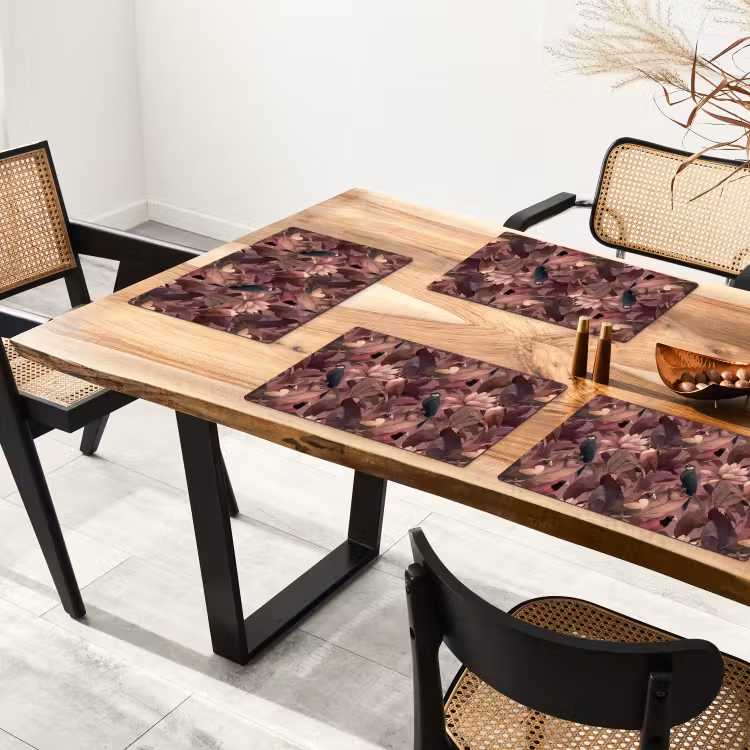 Vogels - Bladeren - Roze Placemat vinyl groot 368 -zzsfeer4_Kitchenyeah-website