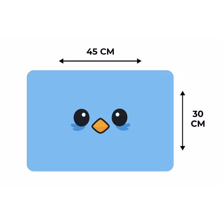 Vogel - Blauw - Eenvoudig Placemat vinyl groot -specs
