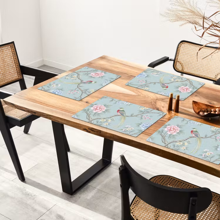Vogel - Bloemen - Kleurrijk Placemat vinyl groot -zzsfeer4_Kitchenyeah-website