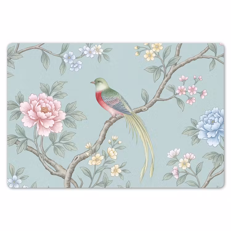 Vogel - Bloemen - Kleurrijk Placemat vinyl groot -zzsfeer1_Kitchenyeah-website