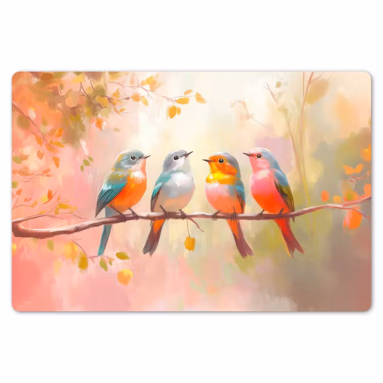 Vogels - Kleurrijk - Tak Placemat vinyl groot -zzsfeer1_Kitchenyeah-website