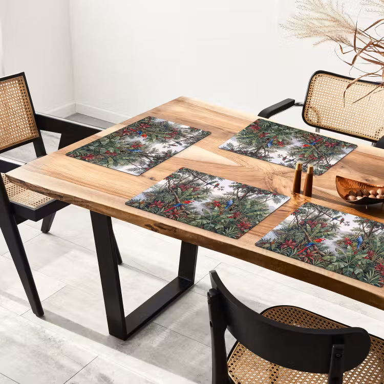 Vogel - Jungle - Natuur - Mozaïek - Groen Placemat vinyl groot -zzsfeer4_Kitchenyeah-website