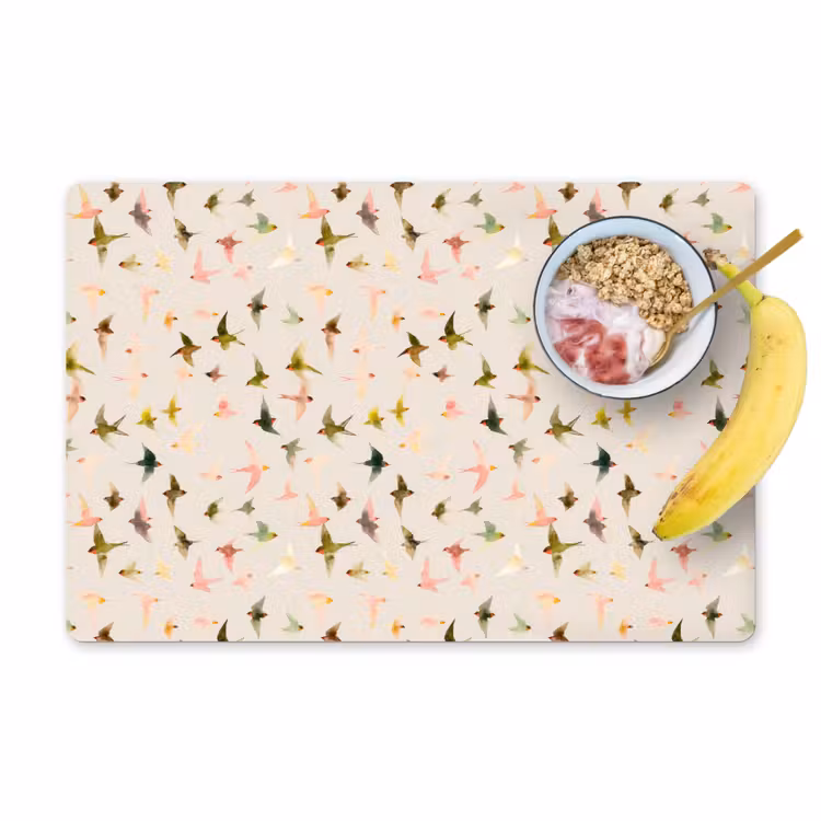 Vogels - Vliegen - Kleurrijk Placemat vinyl groot 368 -zzzproduct_Kitchenyeah-website