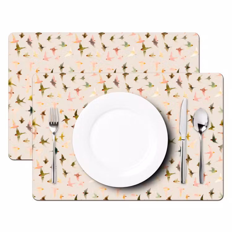 Vogels - Vliegen - Kleurrijk Placemat vinyl groot 368 -zzsfeer2_Kitchenyeah-website