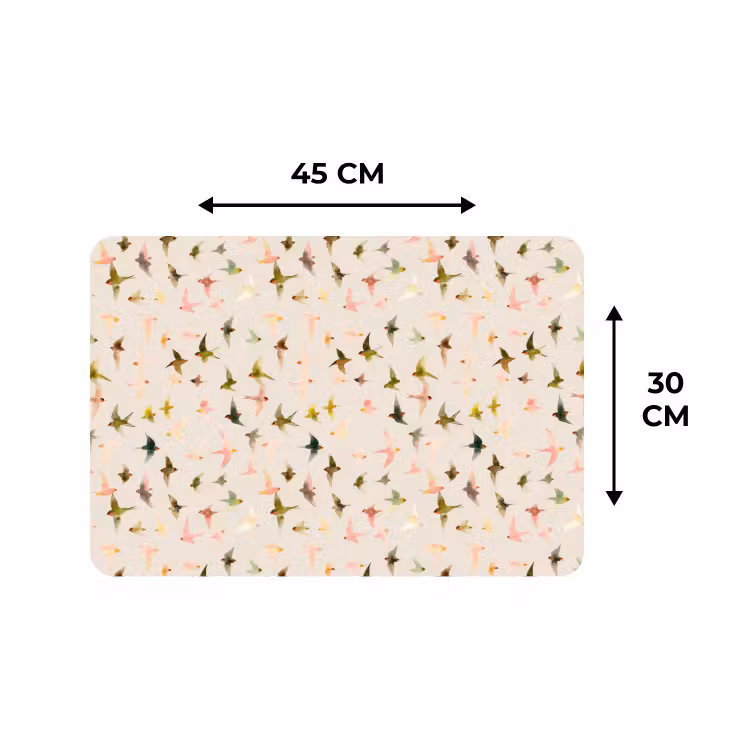 Vogels - Vliegen - Kleurrijk Placemat vinyl groot 368 -specs