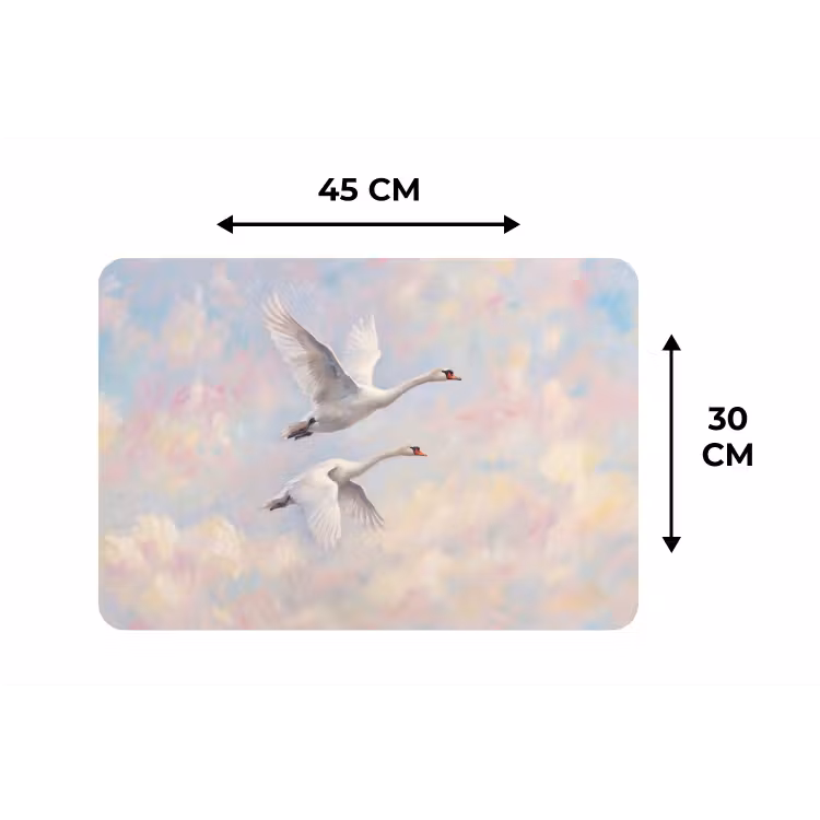 Vogel - Vliegend - Lucht - Modern - Pastel Placemat vinyl groot -specs