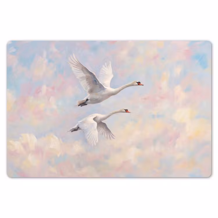 Vogel - Vliegend - Lucht - Modern - Pastel Placemat vinyl groot -zzsfeer1_Kitchenyeah-website