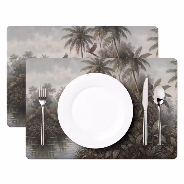 Vogel - Vliegend - Tropisch - Landschap - Klassiek Placemat vinyl groot -zzsfeer2_Kitchenyeah-website