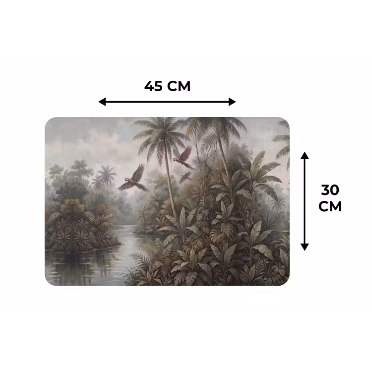 Vogel - Vliegend - Tropisch - Landschap - Klassiek Placemat vinyl groot -specs
