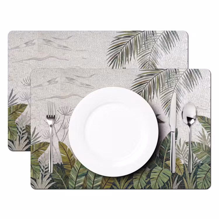 Vogel - Vliegend - Tropisch - Mozaïek - Groen Placemat vinyl groot -zzsfeer2_Kitchenyeah-website