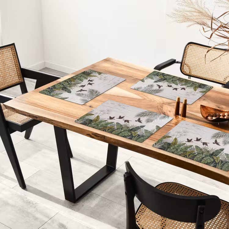 Vogel - Vliegend - Tropisch - Mozaïek - Groen Placemat vinyl groot -zzsfeer4_Kitchenyeah-website