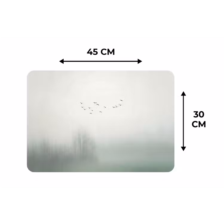Vogel - Vlucht - Natuur - Minimalistisch Placemat vinyl groot -specs