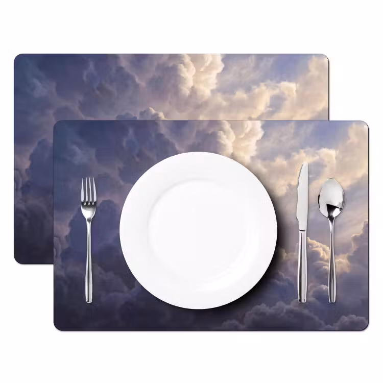 Vogel - Vliegend - Natuur - Wit - Wolken Placemat vinyl groot -zzsfeer2_Kitchenyeah-website