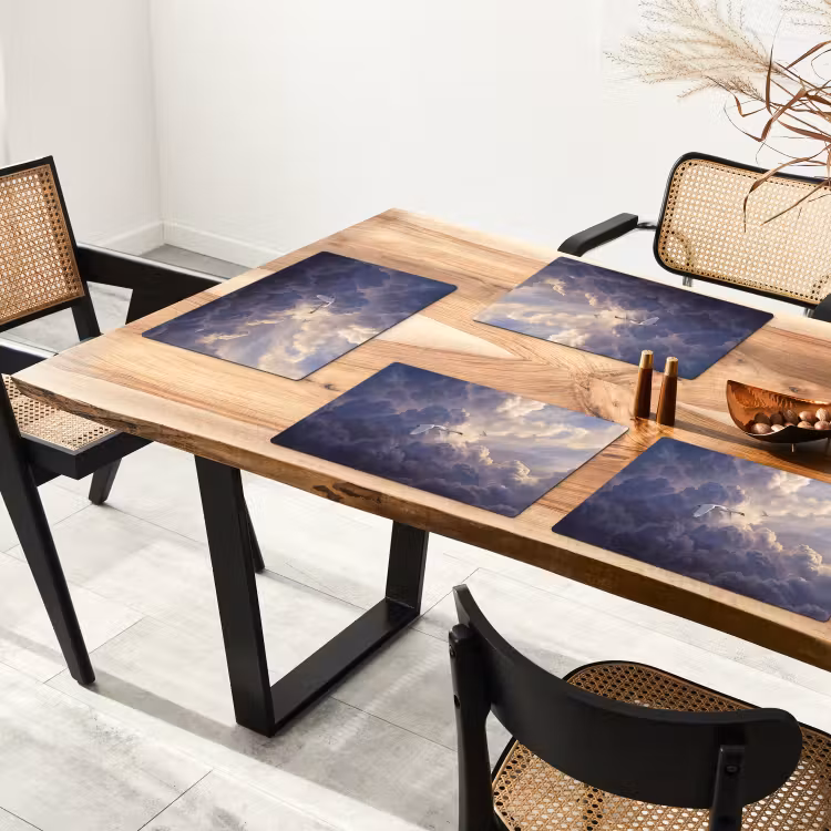 Vogel - Vliegend - Natuur - Wit - Wolken Placemat vinyl groot -zzsfeer4_Kitchenyeah-website