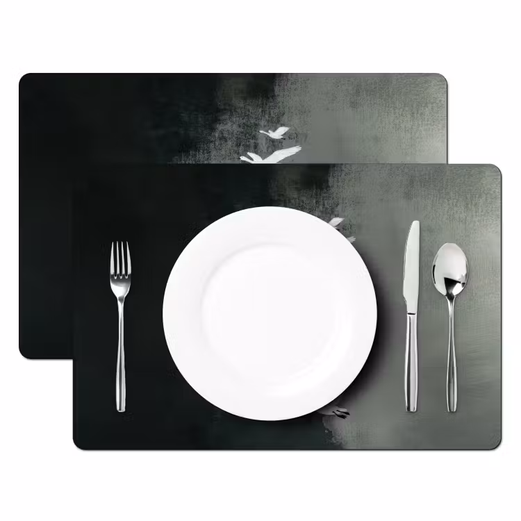 Vogel - Japandi - Groen Placemat vinyl groot -zzsfeer2_Kitchenyeah-website