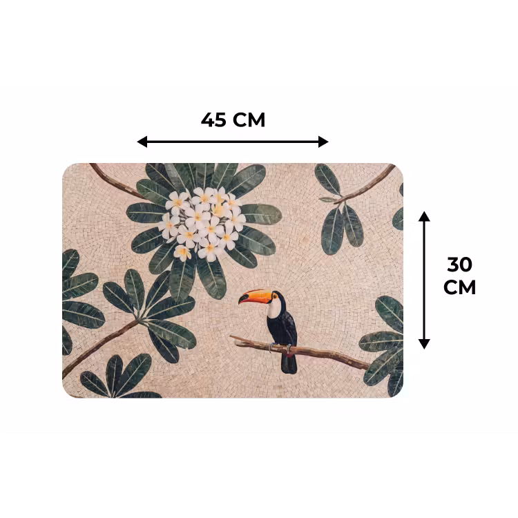 Vogel - Mozaïek - Tropisch - Natuur - Kleurrijk Placemat vinyl groot -specs
