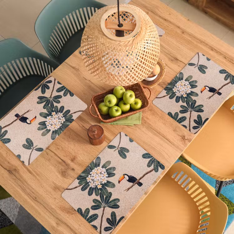 Vogel - Mozaïek - Tropisch - Natuur - Kleurrijk Placemat vinyl groot -zzsfeer5_Kitchenyeah-website