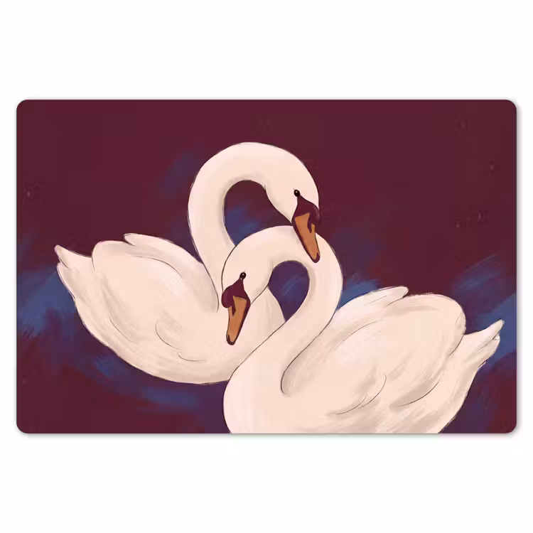 Vogel - Koppel - Liefde - Abstract - Wit Placemat vinyl groot -zzsfeer1_Kitchenyeah-website