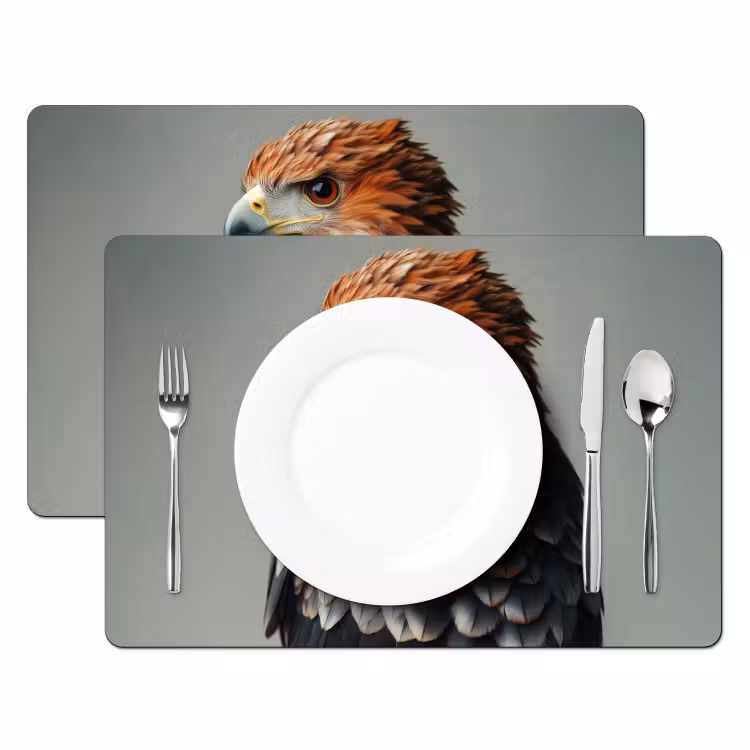 Vogel - Realistisch - Veren - Bruin Placemat vinyl groot -zzsfeer2_Kitchenyeah-website