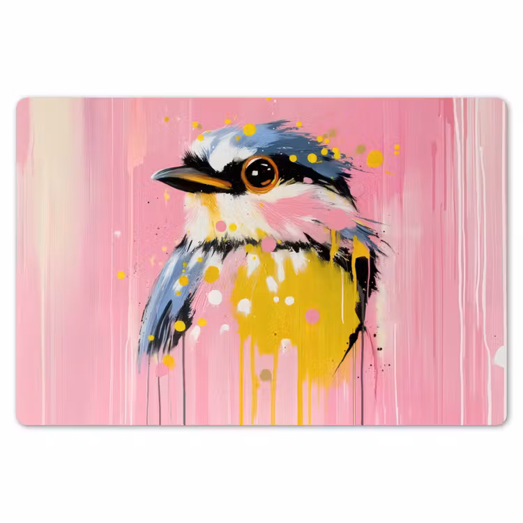 Vogel - Roze - Geel - Blauw Placemat vinyl groot -zzsfeer1_Kitchenyeah-website