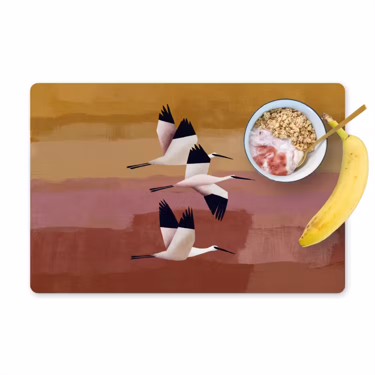 Vogels - Snavel - Abstract Placemat vinyl groot -zzzproduct_Kitchenyeah-website