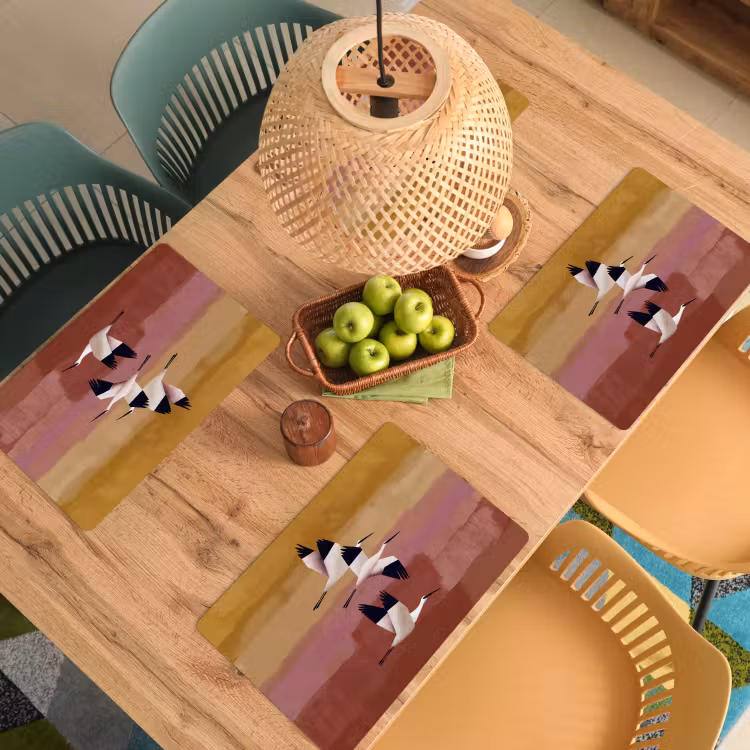 Vogels - Snavel - Abstract Placemat vinyl groot -zzsfeer5_Kitchenyeah-website