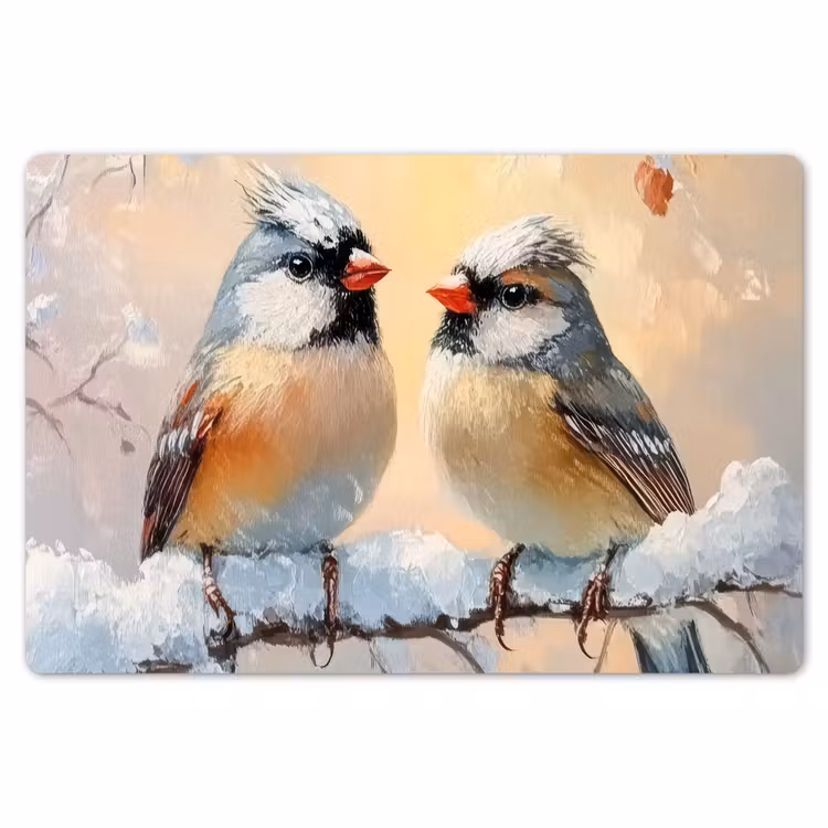 Vogels - Tak - Winter - Sneeuw Placemat vinyl groot -zzsfeer1_Kitchenyeah-website
