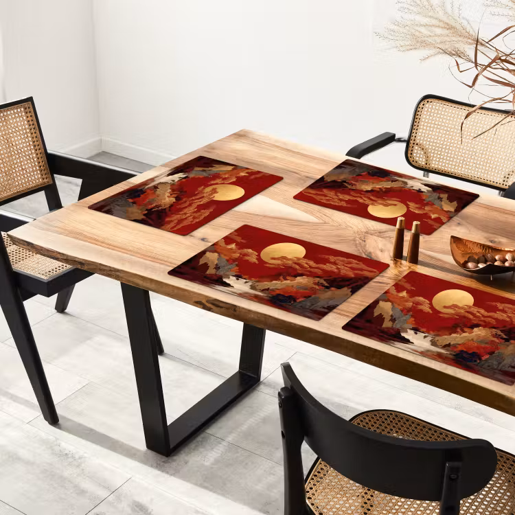 Volle maan - Landschap - Waterval Placemat vinyl groot -zzsfeer4_Kitchenyeah-website