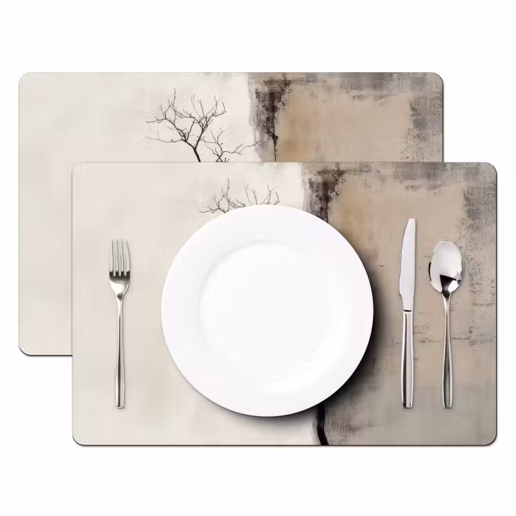 Wabi sabi - Plant - Beige Placemat vinyl groot -zzsfeer2_Kitchenyeah-website