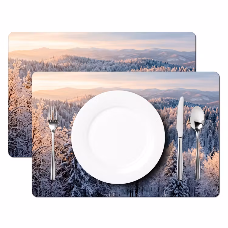 Bos - Bergen - Goud - Winter - Warm Placemat vinyl groot -zzsfeer2_Kitchenyeah-website