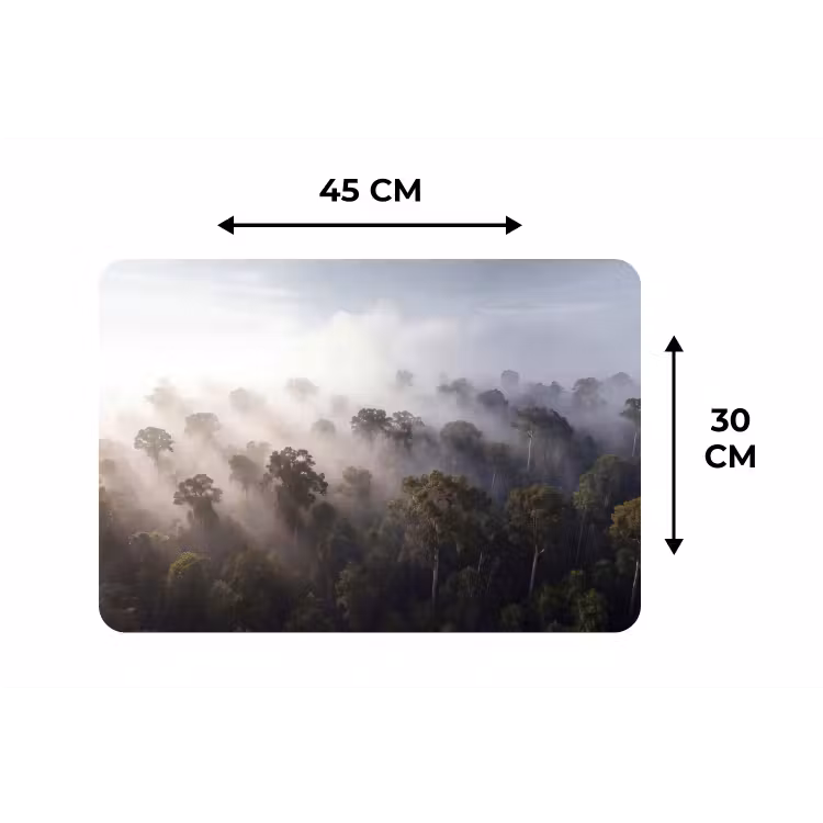 Bos - Mist - Natuur - Groen Placemat vinyl groot -specs