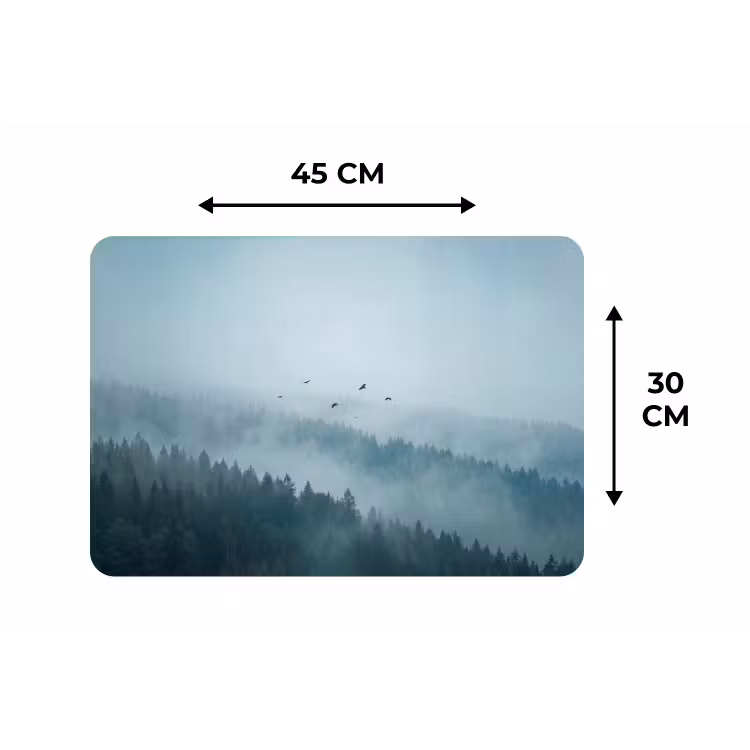 Bos - Mist - Vogels - Natuur - Groen Placemat vinyl groot -specs