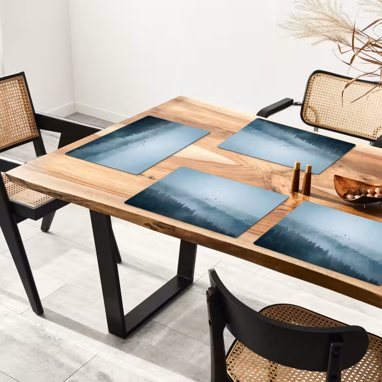 Bos - Mist - Vogels - Natuur - Groen Placemat vinyl groot -zzsfeer4_Kitchenyeah-website